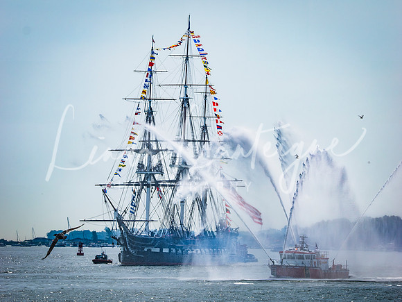 USS Constitution in Boston Harbor