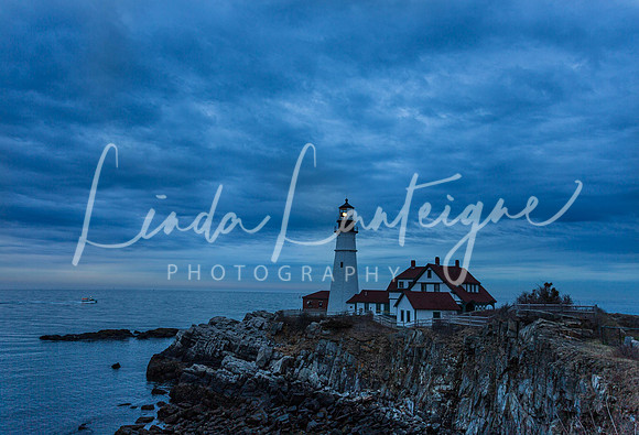 Portland Headlight under stormy seas