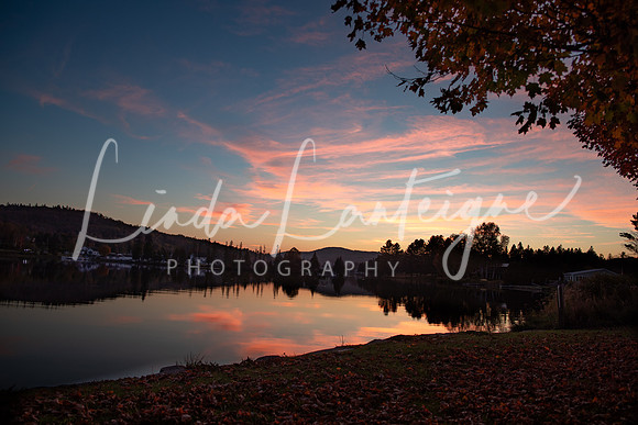 Fall sunset on Joes Pond, Danville, VT